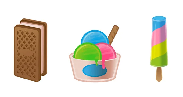 ชุดไอศกรีม — ภาพเวกเตอร์สต็อก