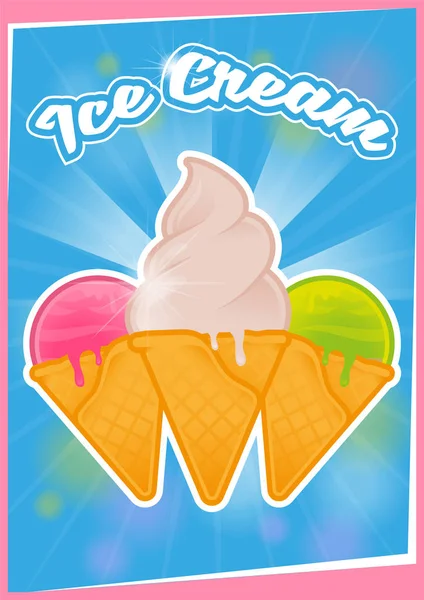 Poster ice cream — Stock Vector