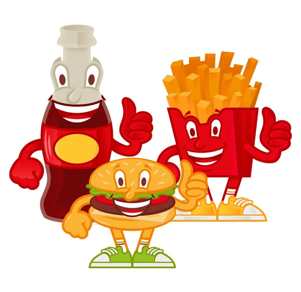 Personaje de dibujos animados comida rápida — Archivo Imágenes Vectoriales