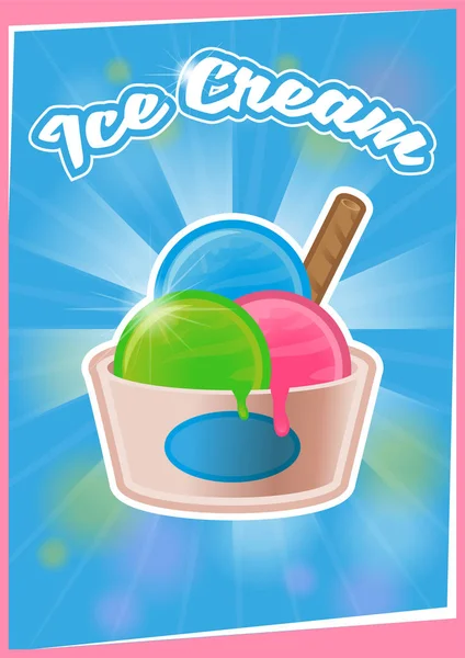 Helado de cartel — Vector de stock