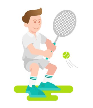 Çocuk bir tenis oynamak 