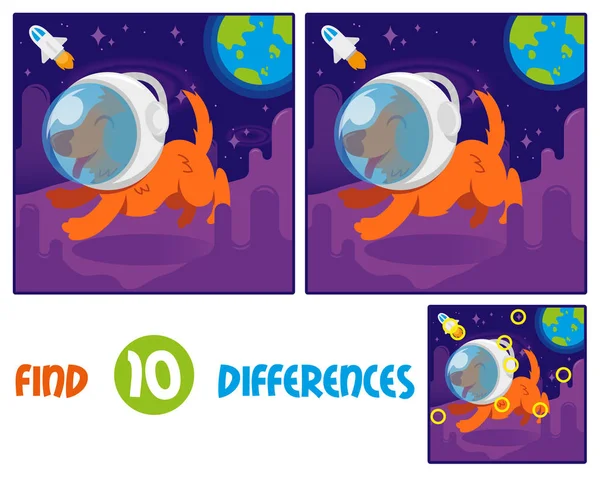 Dof astronauta encontrar 10 diferencias — Archivo Imágenes Vectoriales
