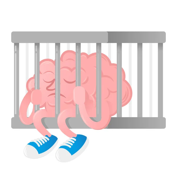 Hersenen in de gevangenis — Stockvector