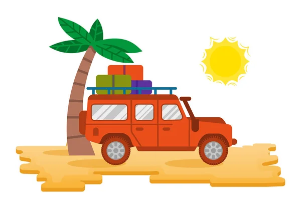 Truck in desert — Stock Vector