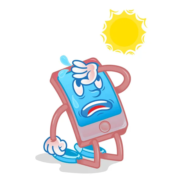 Smartphone sous le soleil chaud — Image vectorielle