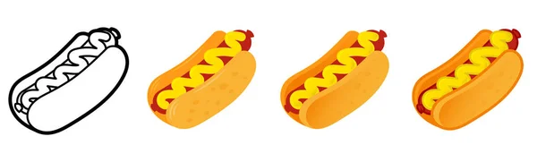 Jeu de hot-dog — Image vectorielle