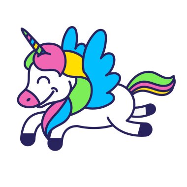 Tek boynuzlu at baskı tasarımı 