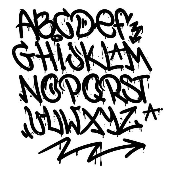 Étiquette alphabet graffiti — Image vectorielle