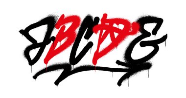 Grafiti alfabe yazı etiket