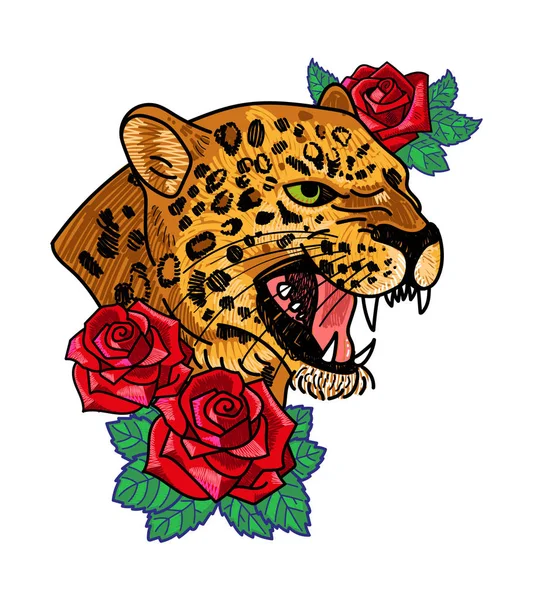 Diseño de impresión de leopardo — Vector de stock