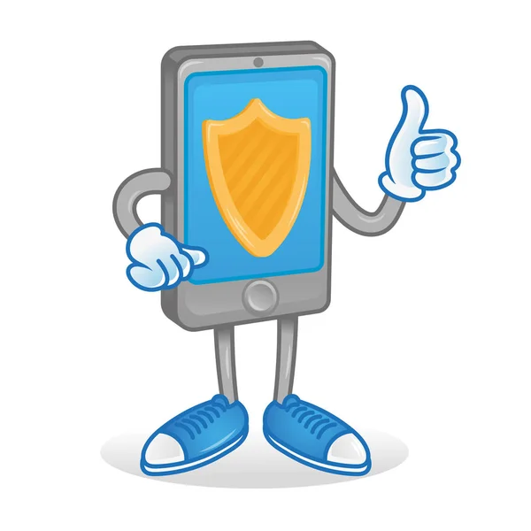 Protect phone character — Stock Vector