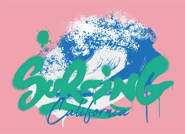 Surf diseño de impresión — Archivo Imágenes Vectoriales