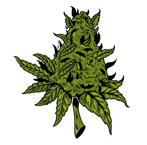 Entwurf für Cannabis-Zeichnung — Stockvektor