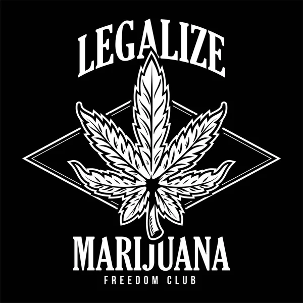 Legalizar la marihuana print — Vector de stock