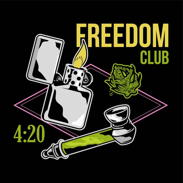 Freedom club wydruku — Wektor stockowy