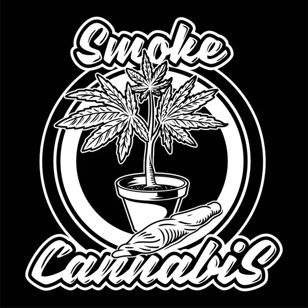 Fumée empreinte de cannabis — Image vectorielle