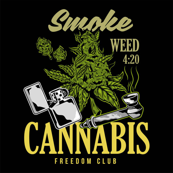 Smoke cannabis print 