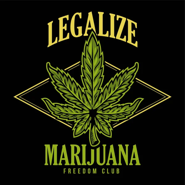 Legalizar la marihuana print — Vector de stock