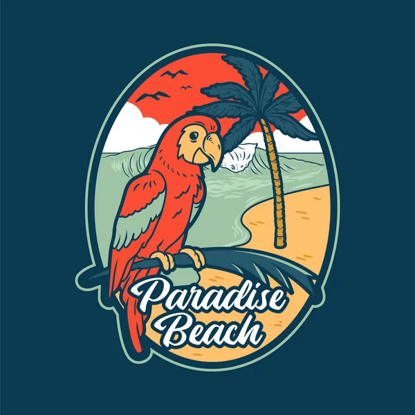 Paradise Beach print —  Vetores de Stock