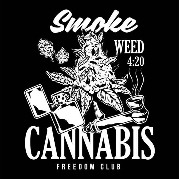 Smoke cannabis print 