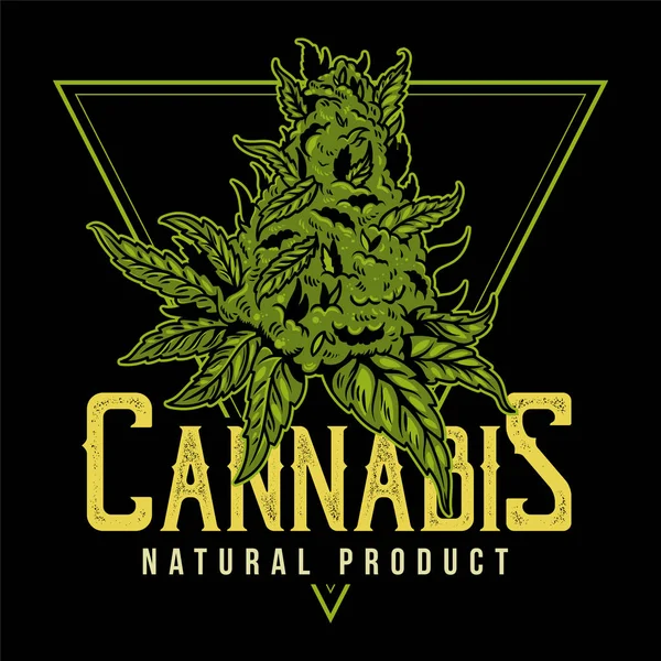 Estampado de productos naturales de cannabis — Vector de stock