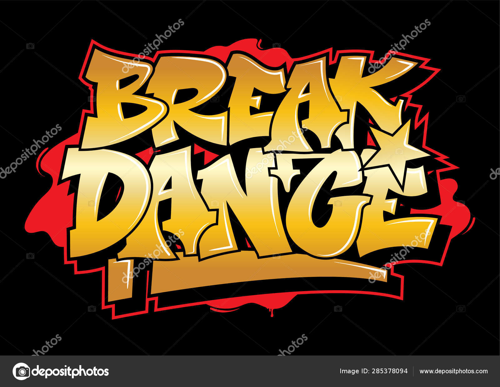 Graffiti estilo lettering design de texto Vetor de ©Dovbush94 285378094, image size:1600x1239