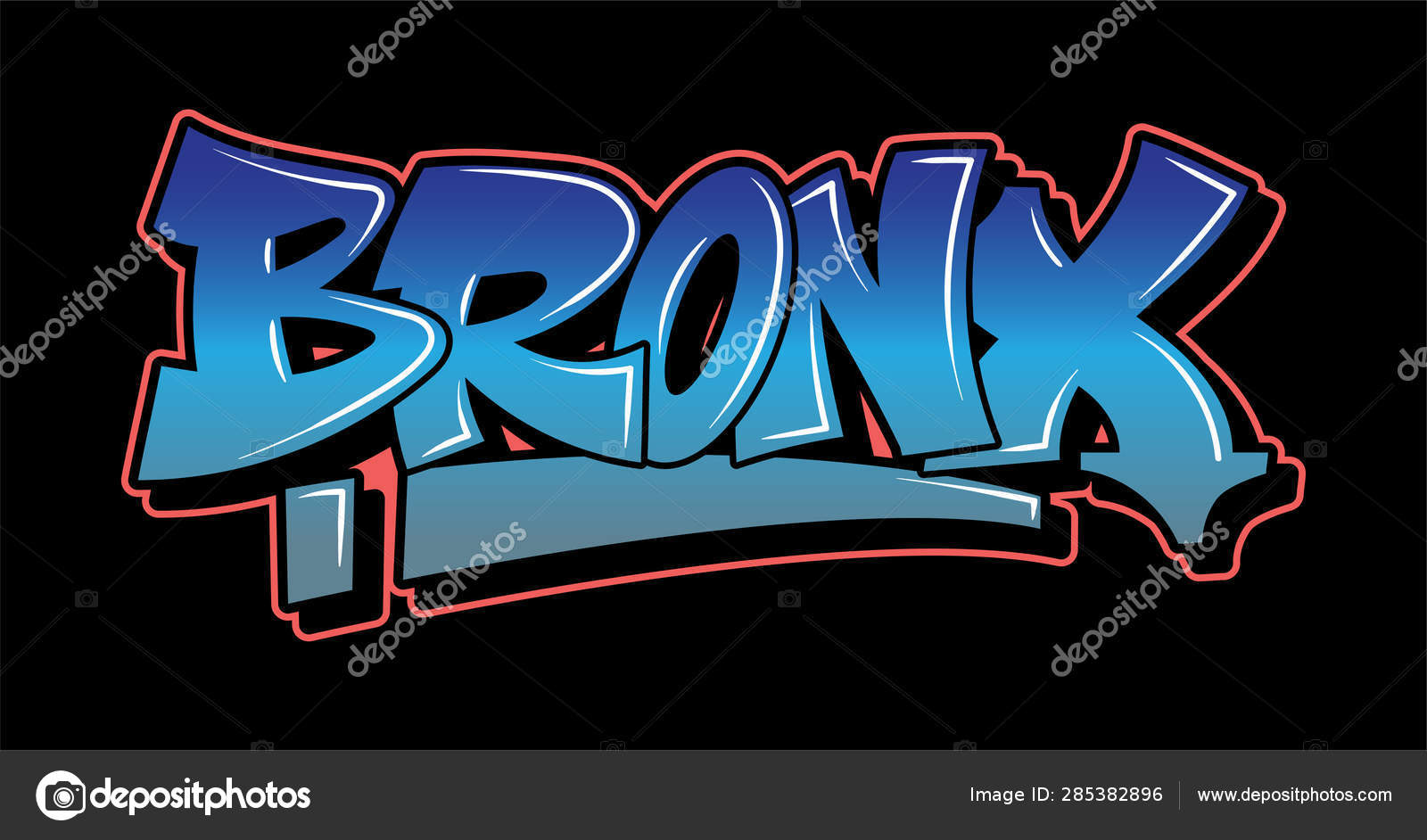Diseño de texto de letras estilo graffiti Vector de stock #285382896 de  ©Dovbush94, image size:1600x942