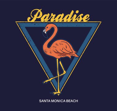 Güzel pembe flamingo tropikal cennet