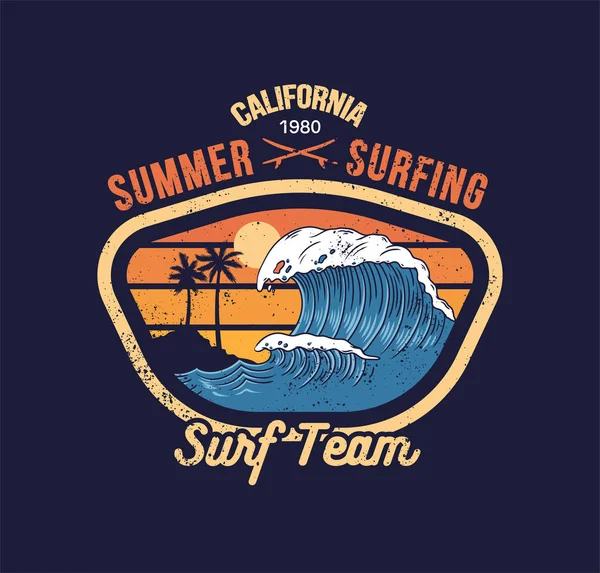 Big Ocean Wave op Californië — Stockvector