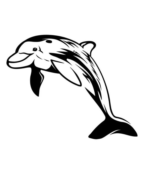非常可爱的海豚，跳出来 — 图库矢量图片