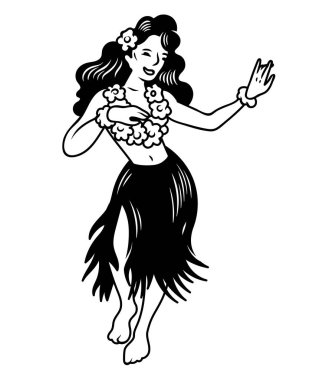 genç sevimli gülümseme hula kız