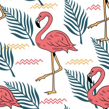 Pembe flamingo ile kusursuz yaz deseni
