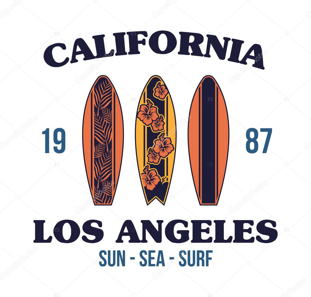 Set surfboard print t-shirt design
