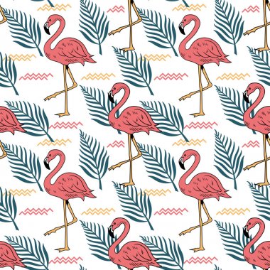 Pembe flamingo ile kusursuz yaz deseni