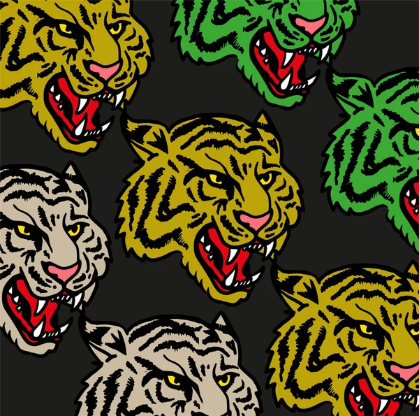 Tigers pattern set — Stock Vector