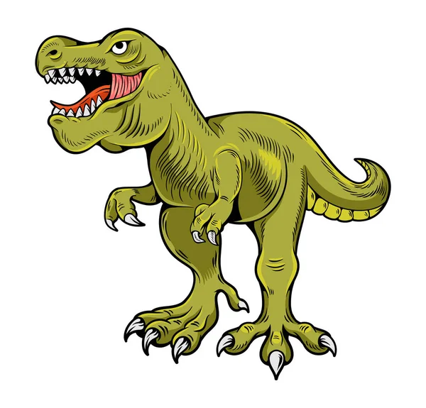 T-REX Tyrannosaurus Rex dino besar yang berbahaya berjalan - Stok Vektor