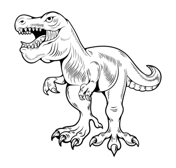 Ο Ρεξ Τυραννόσαυρος Ρεξ, μεγάλο επικίνδυνο Ντίνο τρέχει — Διανυσματικό Αρχείο