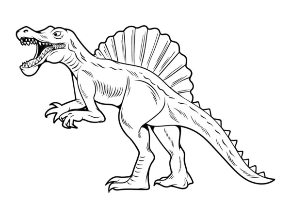 Spinosaurus grande dinossauro dino perigoso —  Vetores de Stock