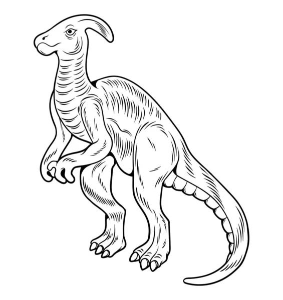 Parasaurolophus grande dinossauro dino perigoso — Vetor de Stock
