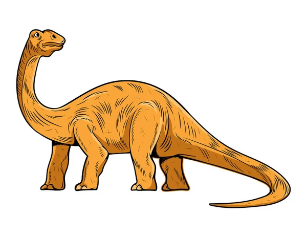 Brontosaurus Dinosaurus dino tertinggi - Stok Vektor