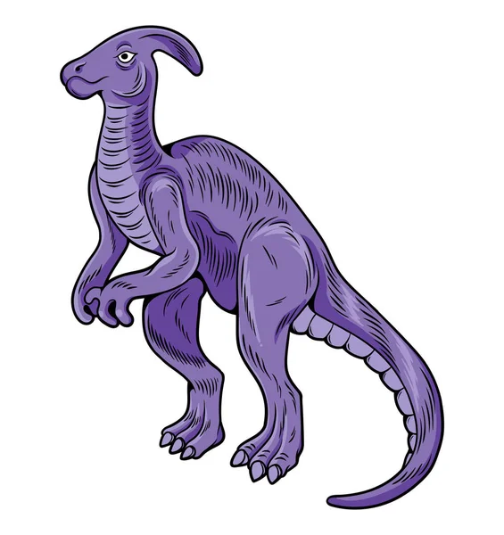 Parasaurolophus Dinosaurus dino besar yang berbahaya - Stok Vektor