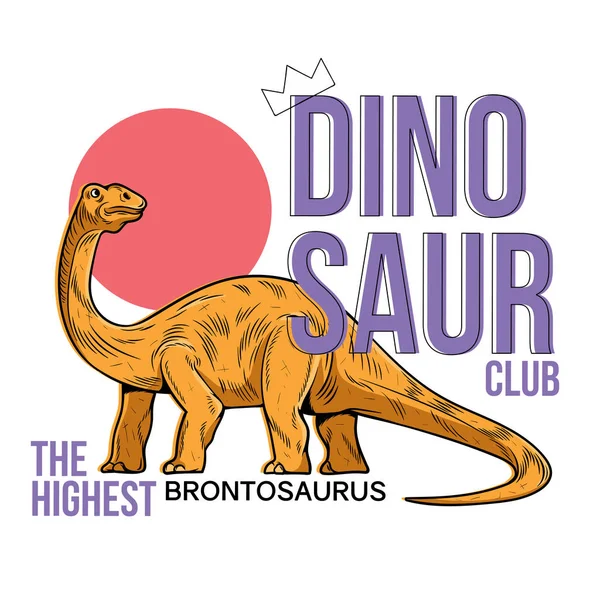 Brontosaurus a legmagasabb Dino dinoszaurusz — Stock Vector