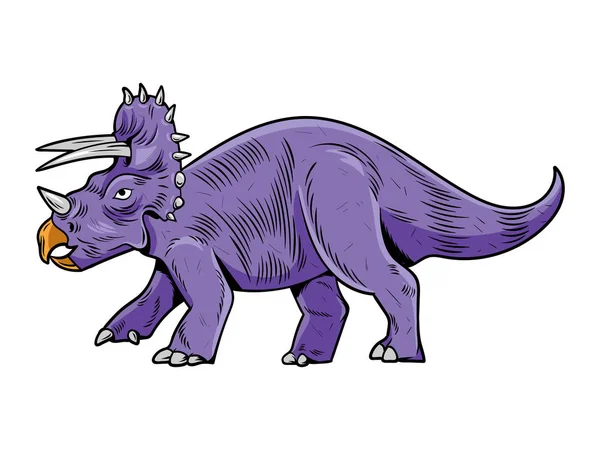 Triceratops büyük tehlikeli dino dinozor — Stok Vektör