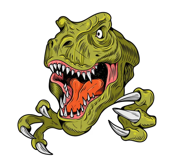 T-REX Tyrannosaurus Rex grande tête dangereuse de dino — Image vectorielle