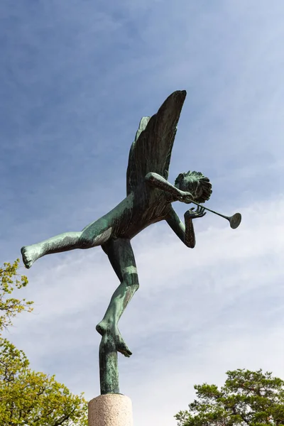 Sculptuur Van Een Jongen Een Paard Het Millesgarden Park Stockholm — Stockfoto