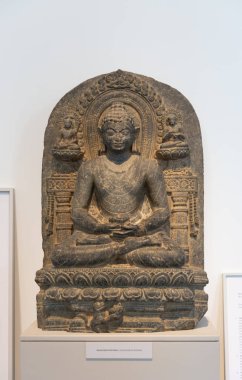 Doğu Asya Ostasiatiska Müzesi 'nde Buda heykeli. Stockholm. İsveç 08.2019