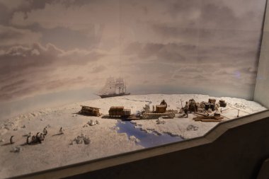 Oslo 'daki Frama Müzesi, Norveç kutup seferlerinin tarihine adanmıştır. Oslo. Norveç. 01.2018