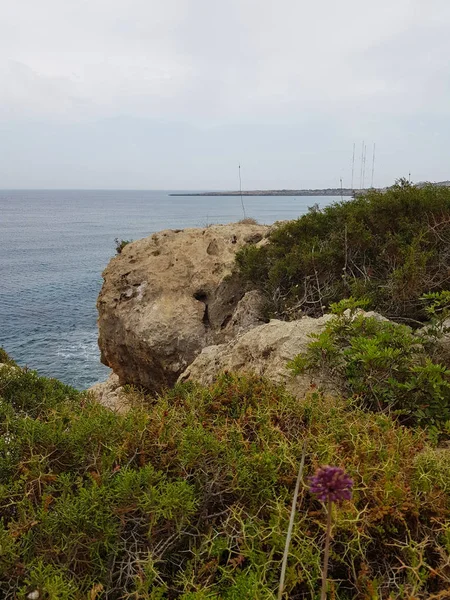 Vista Sul Mare Cipro Protaras Maggio 2018 Bellissimo Mare Azzurro — Foto Stock
