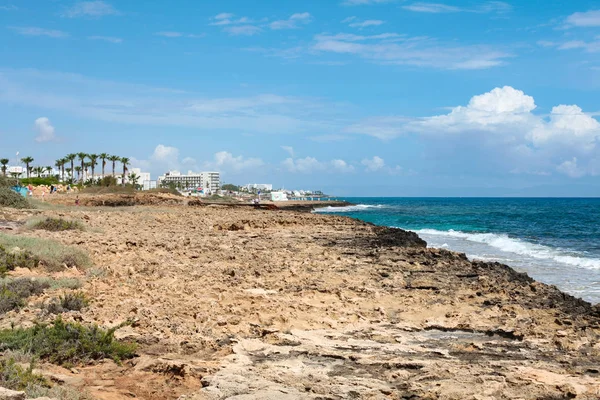 Hermosa Costa Paisaje Marino Laguna Azul Turistas Descanso — Foto de Stock