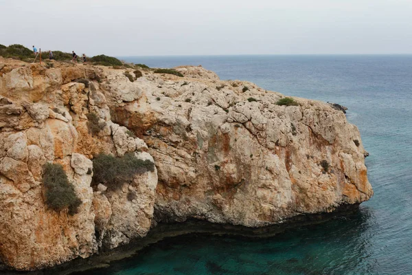 Vista Mar Chipre Protaras Mayo 2018 Hermoso Mar Azul Rocas — Foto de Stock